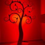 lampada luce rossa in metallo